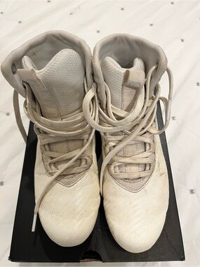 Under Armour Highlight Lacrosse Jr Cleats Youth 1Y White High Top w/ Box